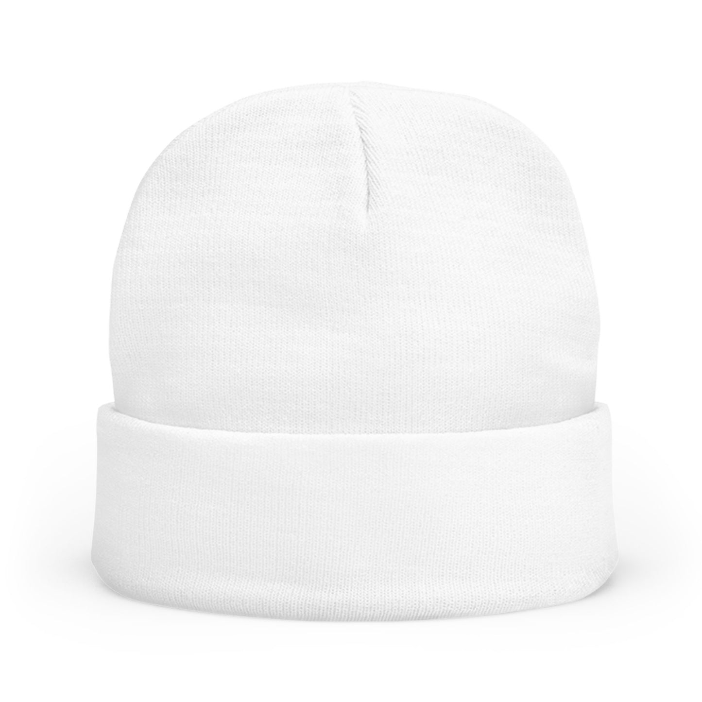 Embroidered Genius Brain Beanie - Knit Cuffed Hat with Brain Design