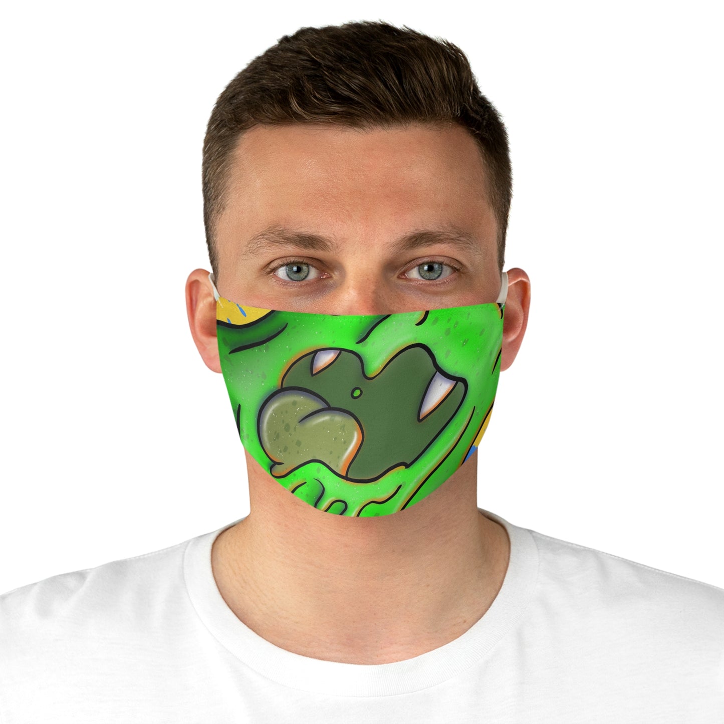 Slime Monster Face Mask — Green Dripping Cartoon Print