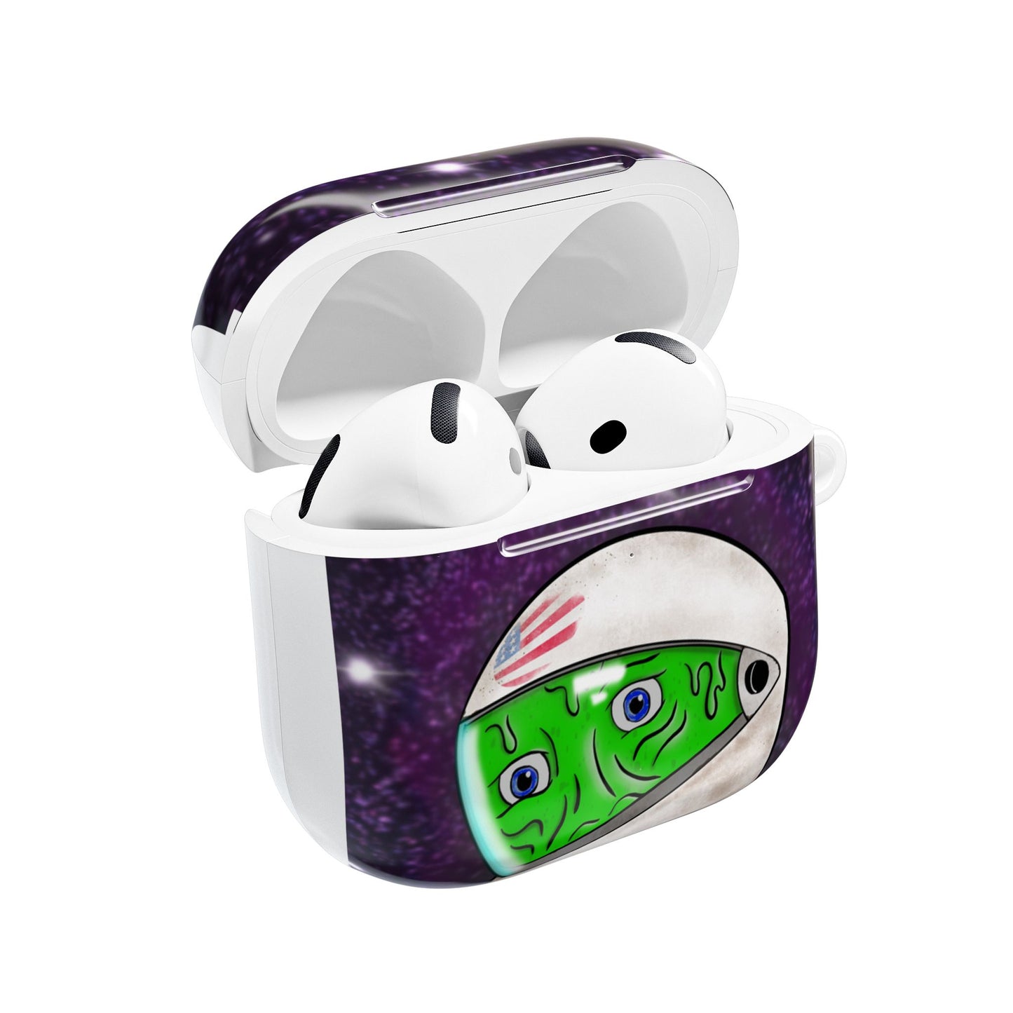 AirPod Case — Green Alien Astronaut in Space (Protective AirPods Cover)