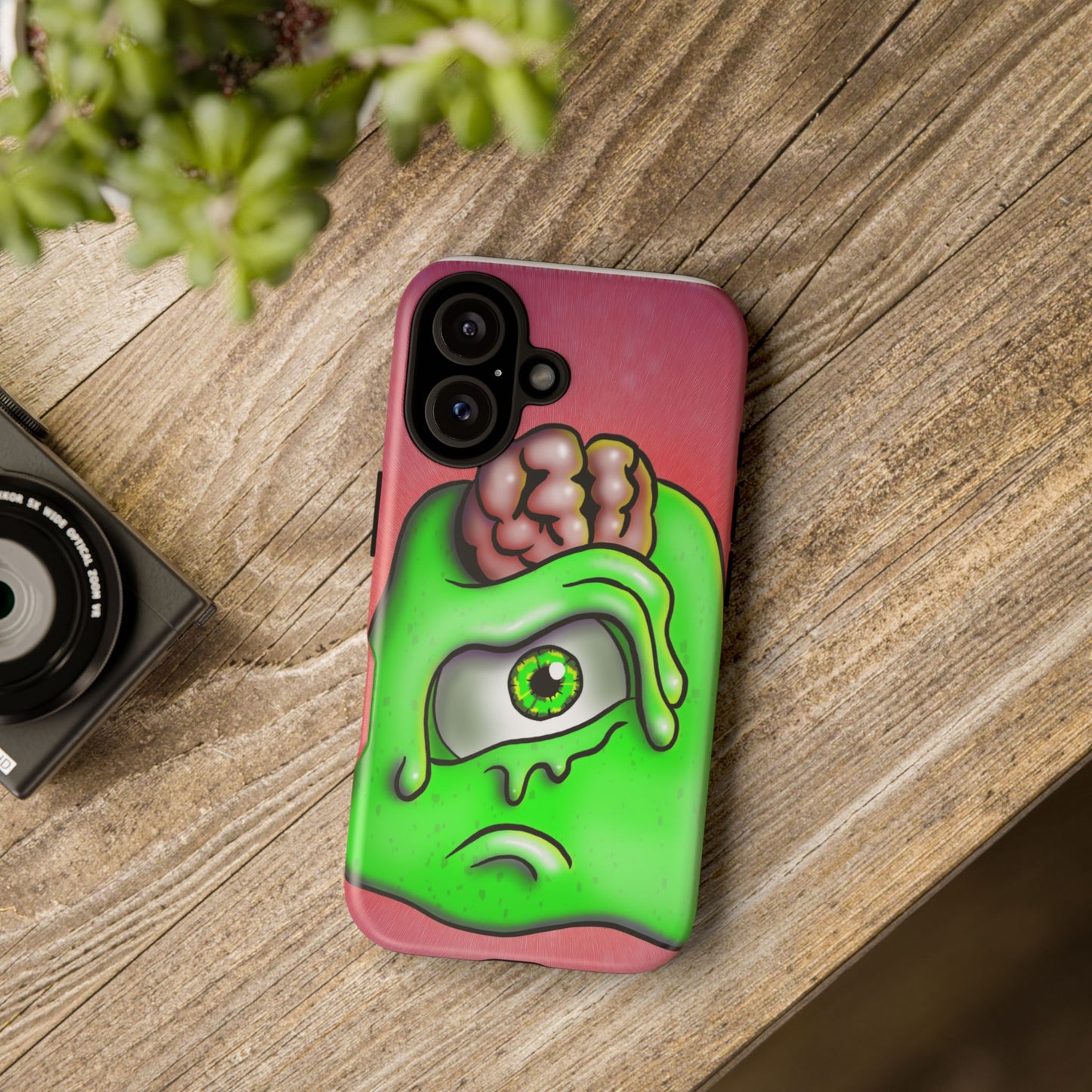 Green Monster Brain Phone Case — Cute Creepy Cyclops Design