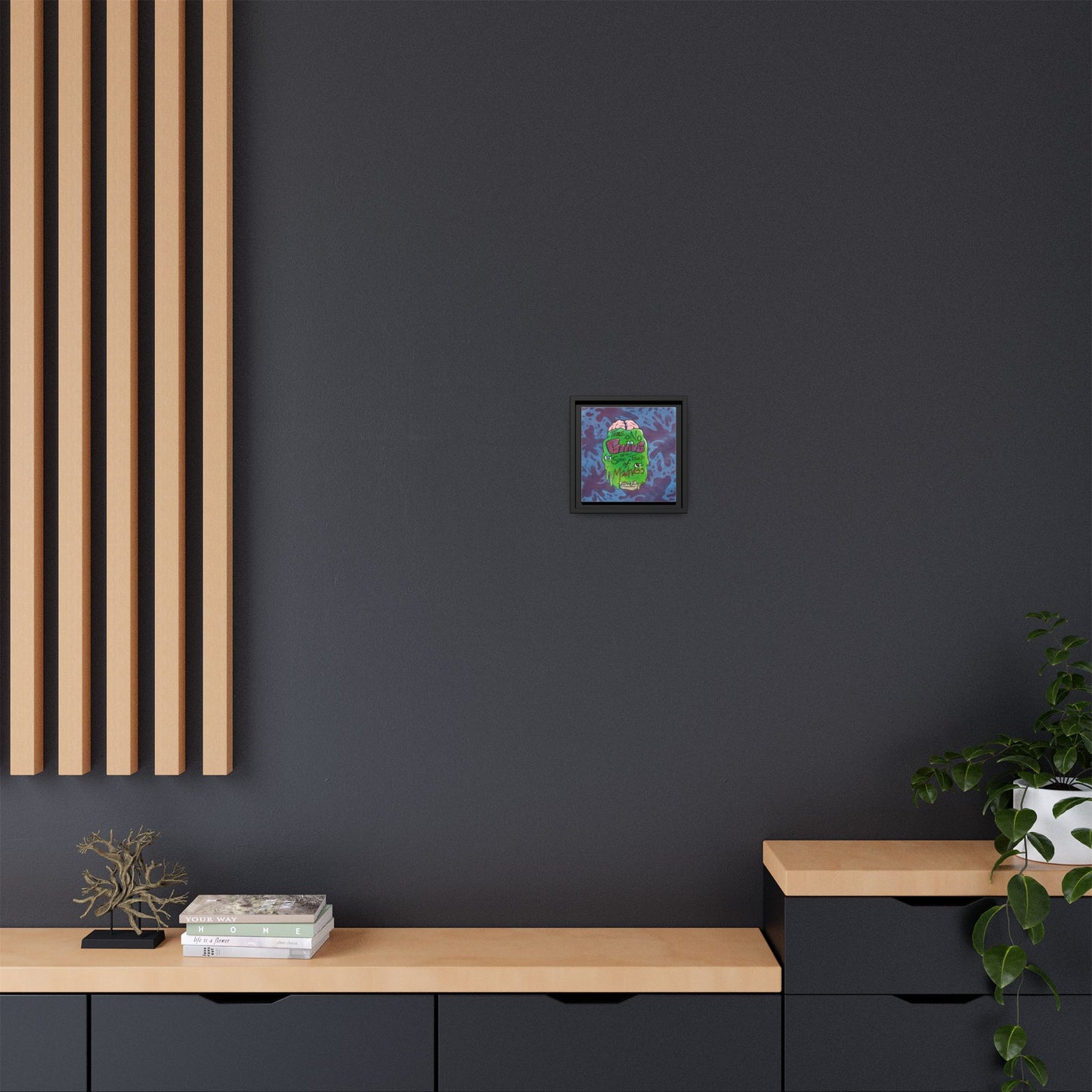 "There Is No Genius Without Some Touch of Madness" Framed Canvas Wall Art — Aristotle Quote