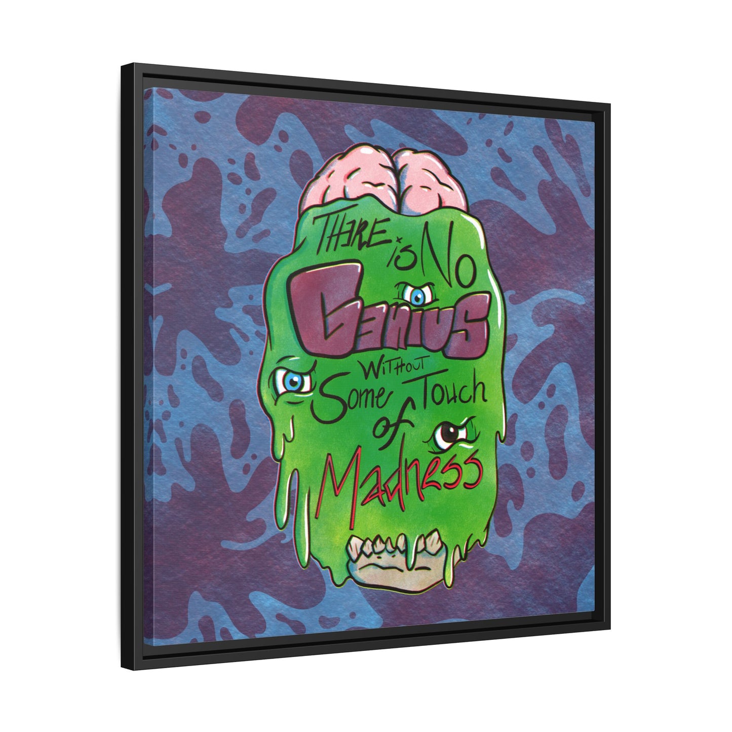 "There Is No Genius Without Some Touch of Madness" Framed Canvas Wall Art — Aristotle Quote