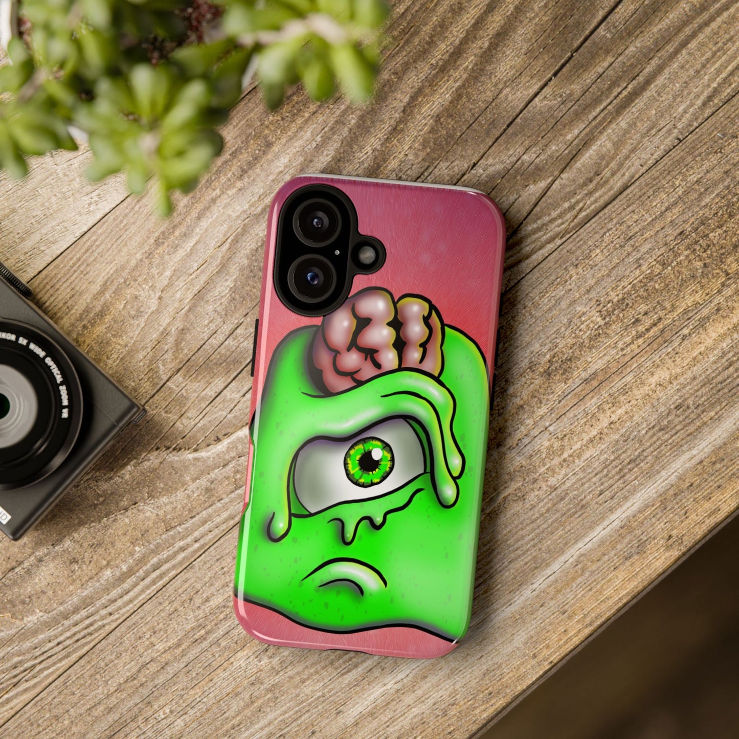 Green Monster Brain Phone Case — Cute Creepy Cyclops Design