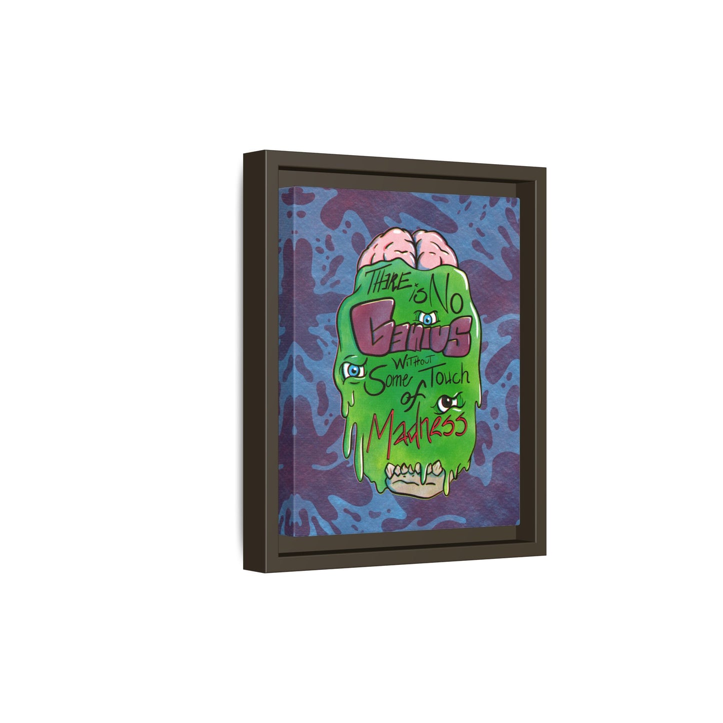 "There Is No Genius Without Some Touch of Madness" Framed Canvas Wall Art — Aristotle Quote
