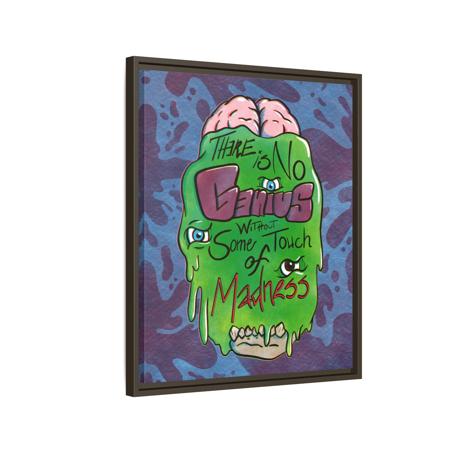 "There Is No Genius Without Some Touch of Madness" Framed Canvas Wall Art — Aristotle Quote