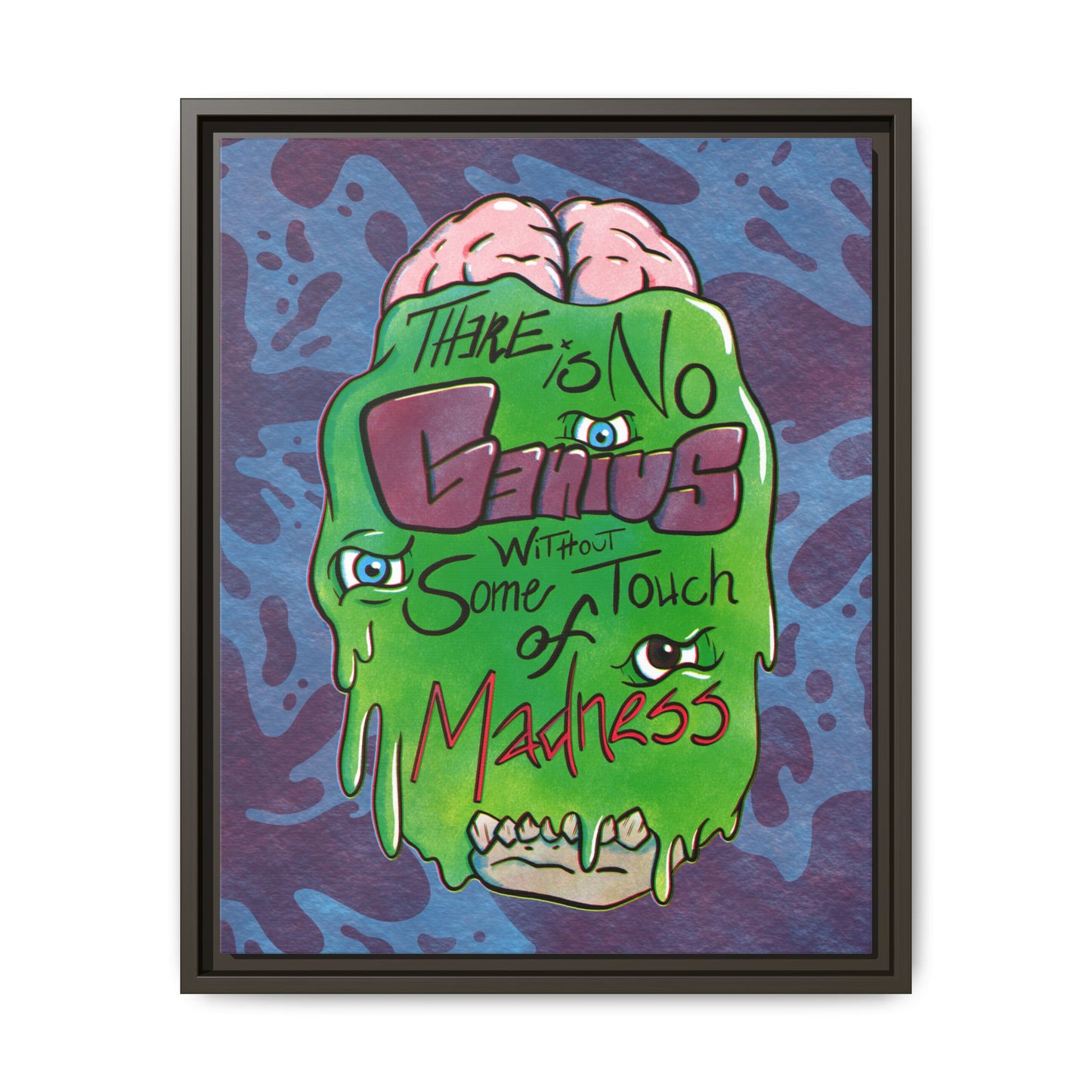 "There Is No Genius Without Some Touch of Madness" Framed Canvas Wall Art — Aristotle Quote