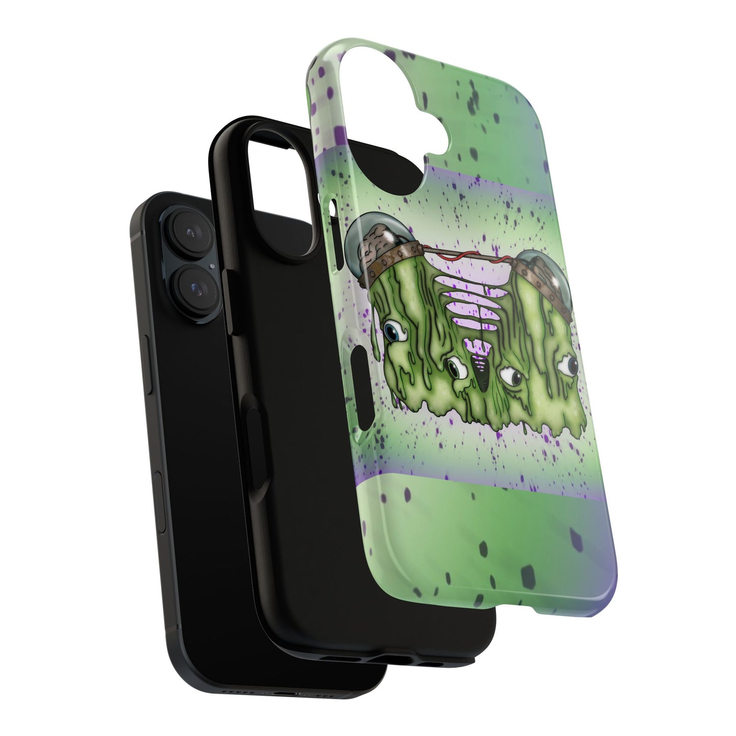 Phone Case – Green Goo Monster Graphic, Tough Protective iPhone Cover