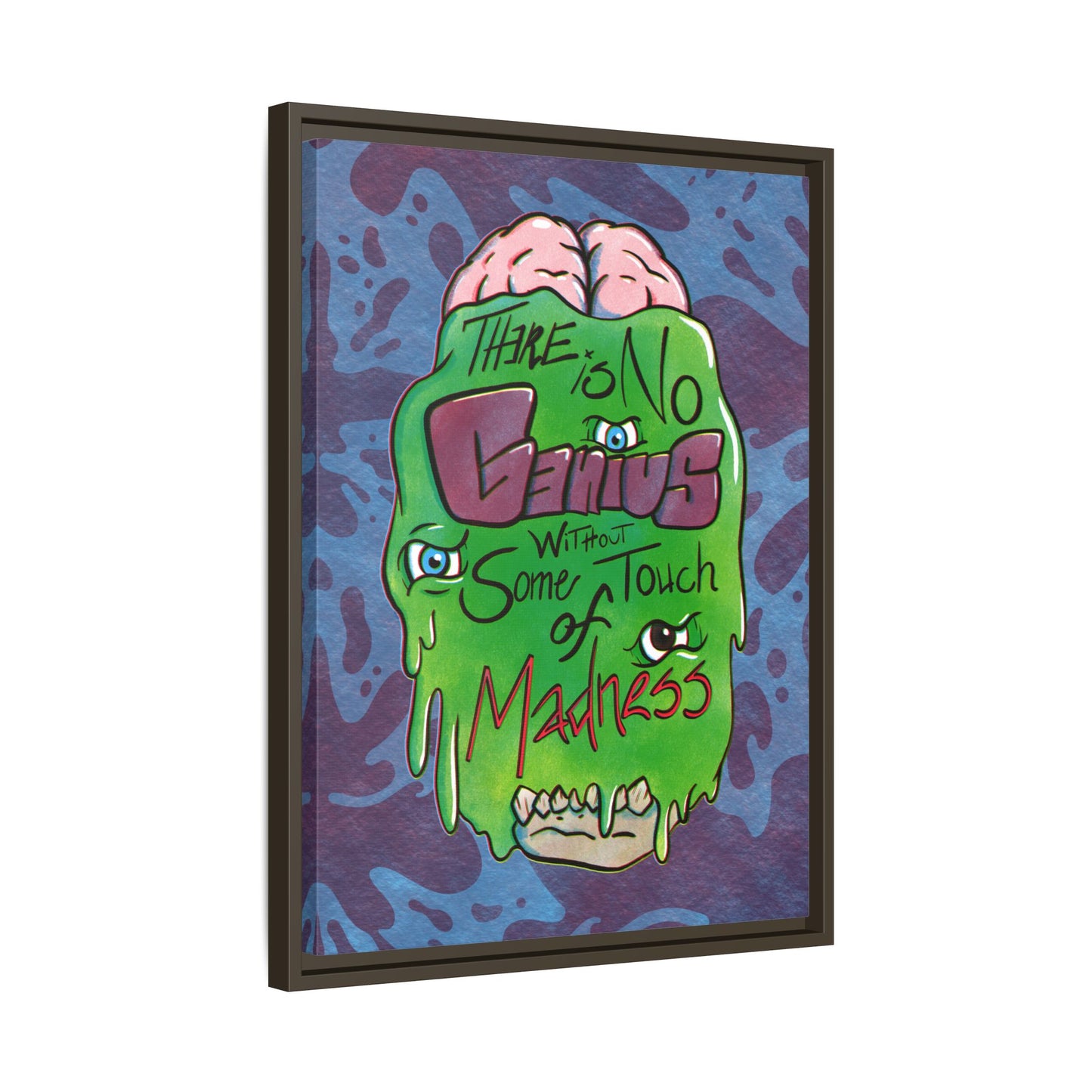 "There Is No Genius Without Some Touch of Madness" Framed Canvas Wall Art — Aristotle Quote