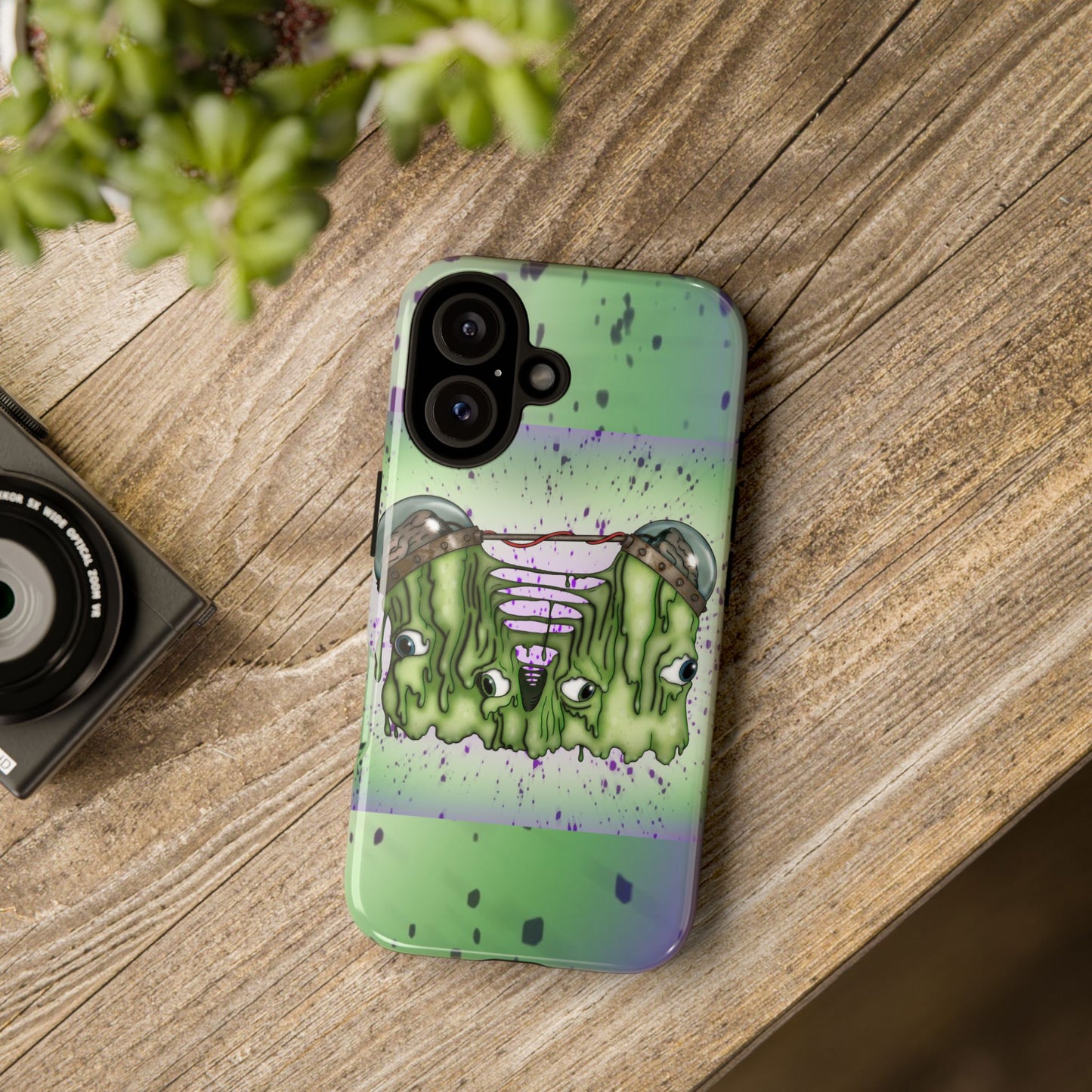 Phone Case – Green Goo Monster Graphic, Tough Protective iPhone Cover