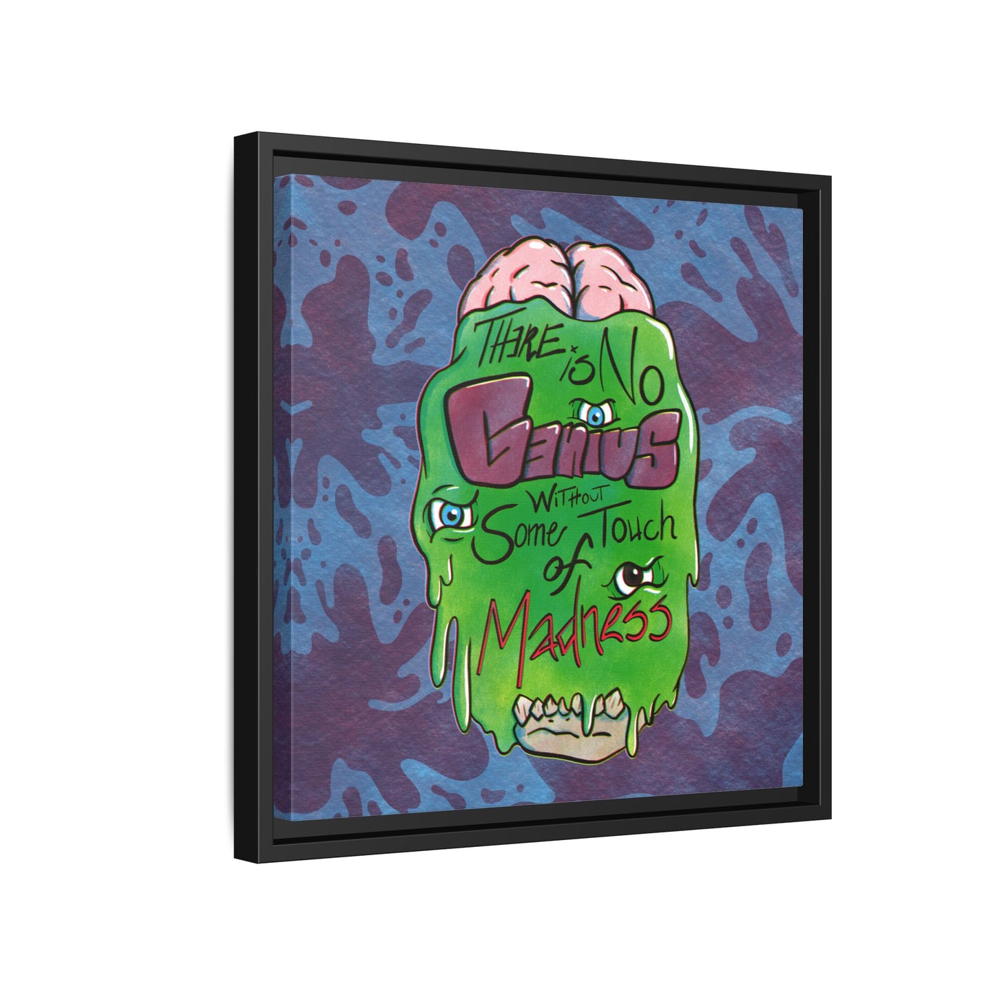 "There Is No Genius Without Some Touch of Madness" Framed Canvas Wall Art — Aristotle Quote