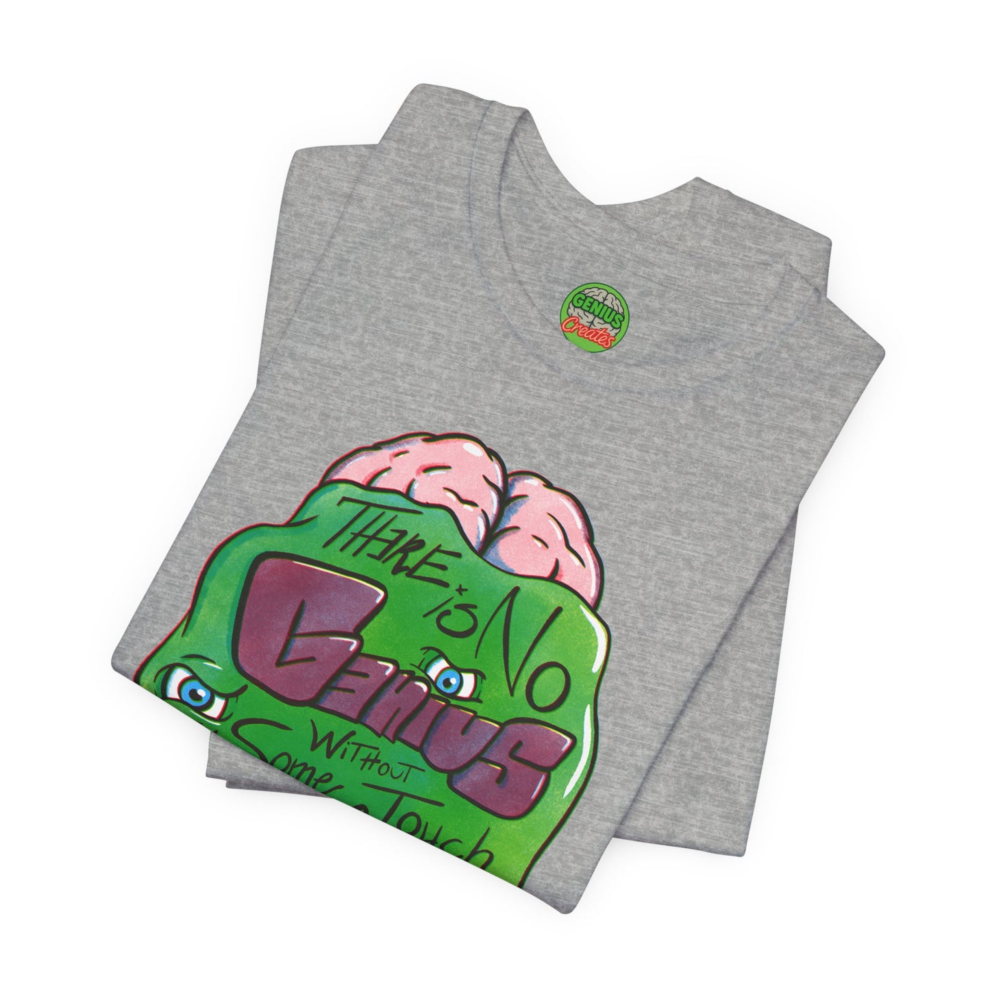 “There Is No Genius Without Some Touch of Madness” Graphic T-Shirt - Madness Skull Tee