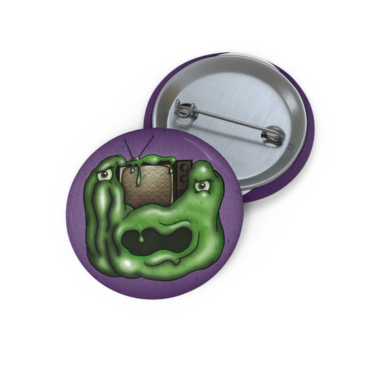 Zombie Slime Pin Button — Cute Creepy Green Monster Enamel-Style Badge