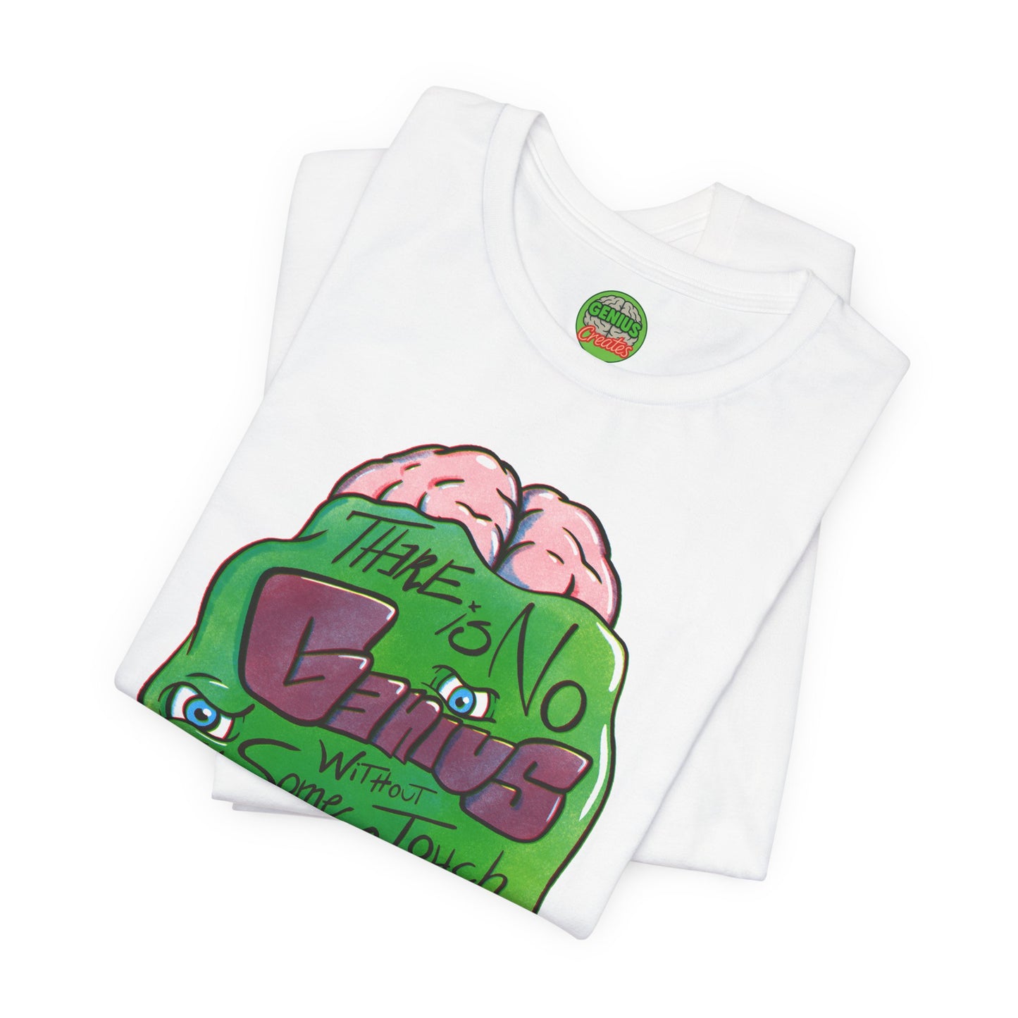 “There Is No Genius Without Some Touch of Madness” Graphic T-Shirt - Madness Skull Tee