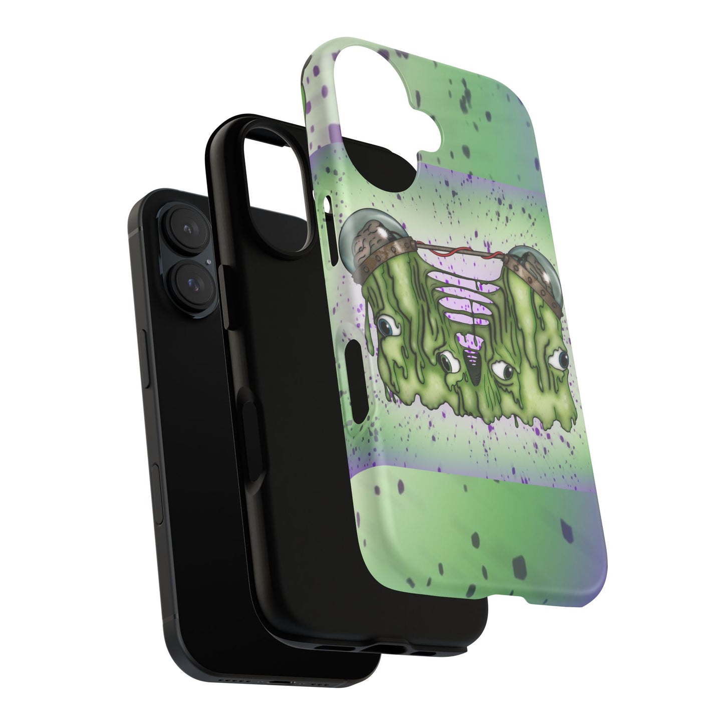 Phone Case – Green Goo Monster Graphic, Tough Protective iPhone Cover