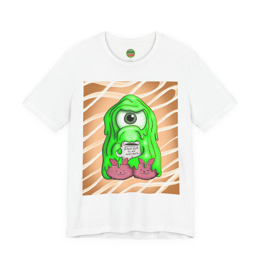Tully the Grumpy Slime T-Shirt — "Coffee First, Slime Later"