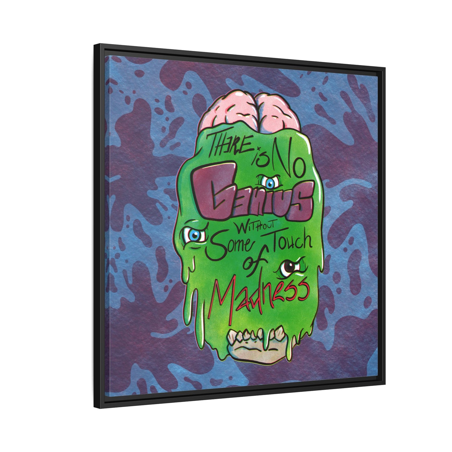 "There Is No Genius Without Some Touch of Madness" Framed Canvas Wall Art — Aristotle Quote