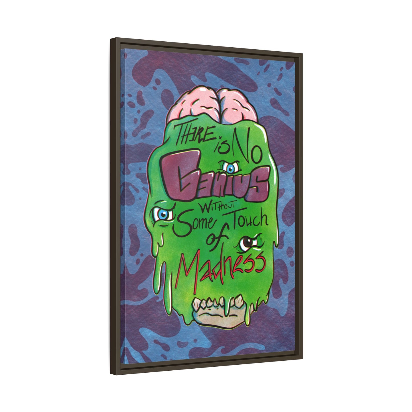 "There Is No Genius Without Some Touch of Madness" Framed Canvas Wall Art — Aristotle Quote