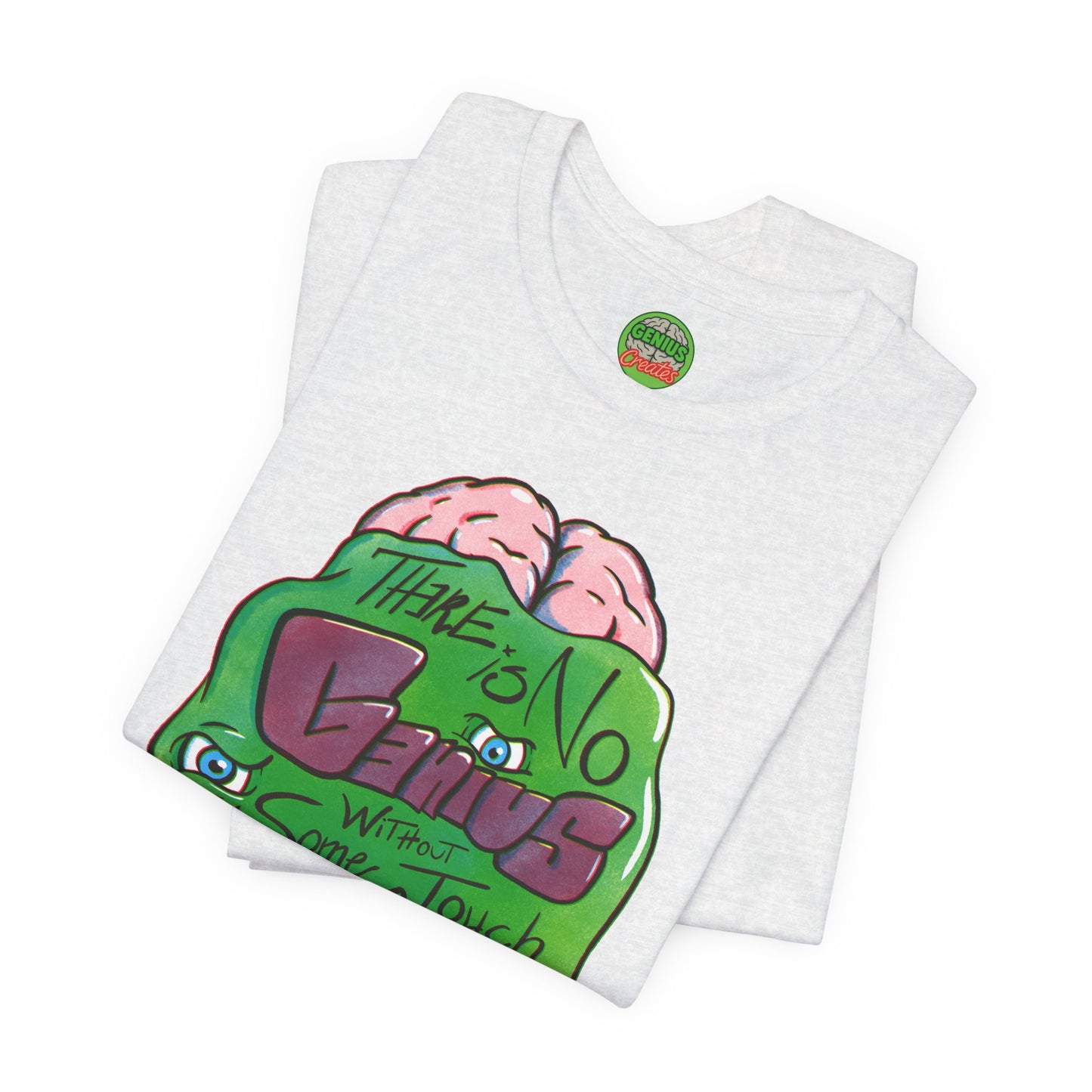 “There Is No Genius Without Some Touch of Madness” Graphic T-Shirt - Madness Skull Tee