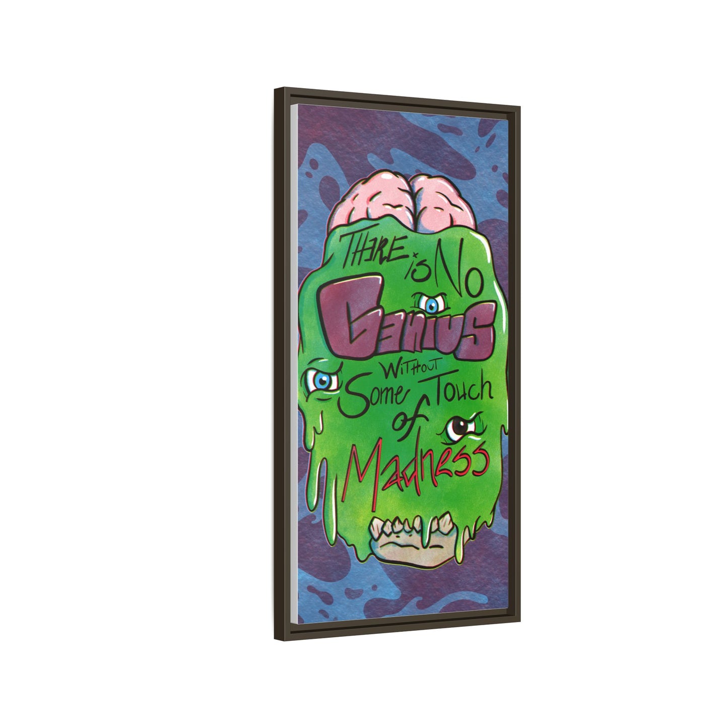 "There Is No Genius Without Some Touch of Madness" Framed Canvas Wall Art — Aristotle Quote