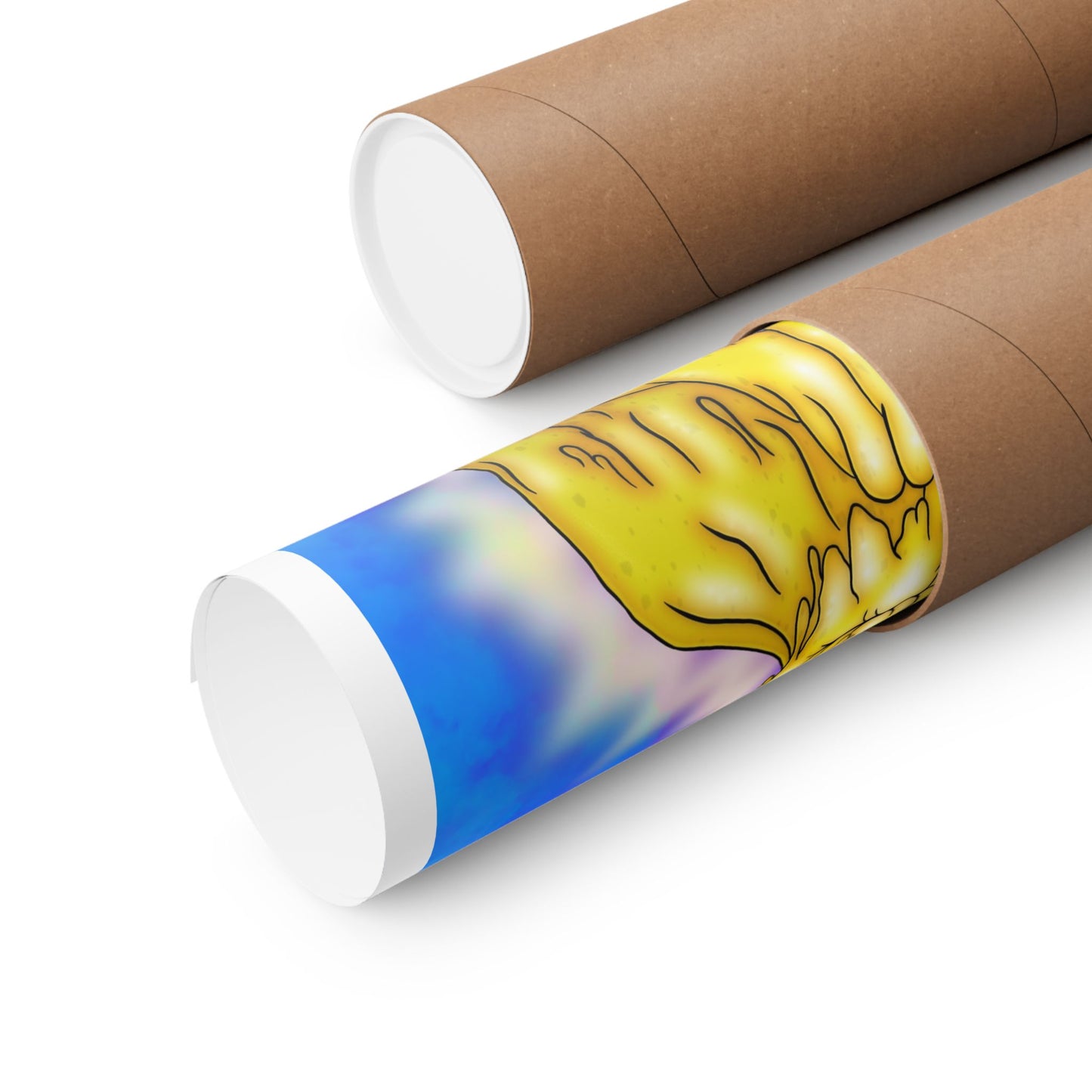 Psychedelic Golden One-Eye Slime Poster — Trippy Spiritual Art Print