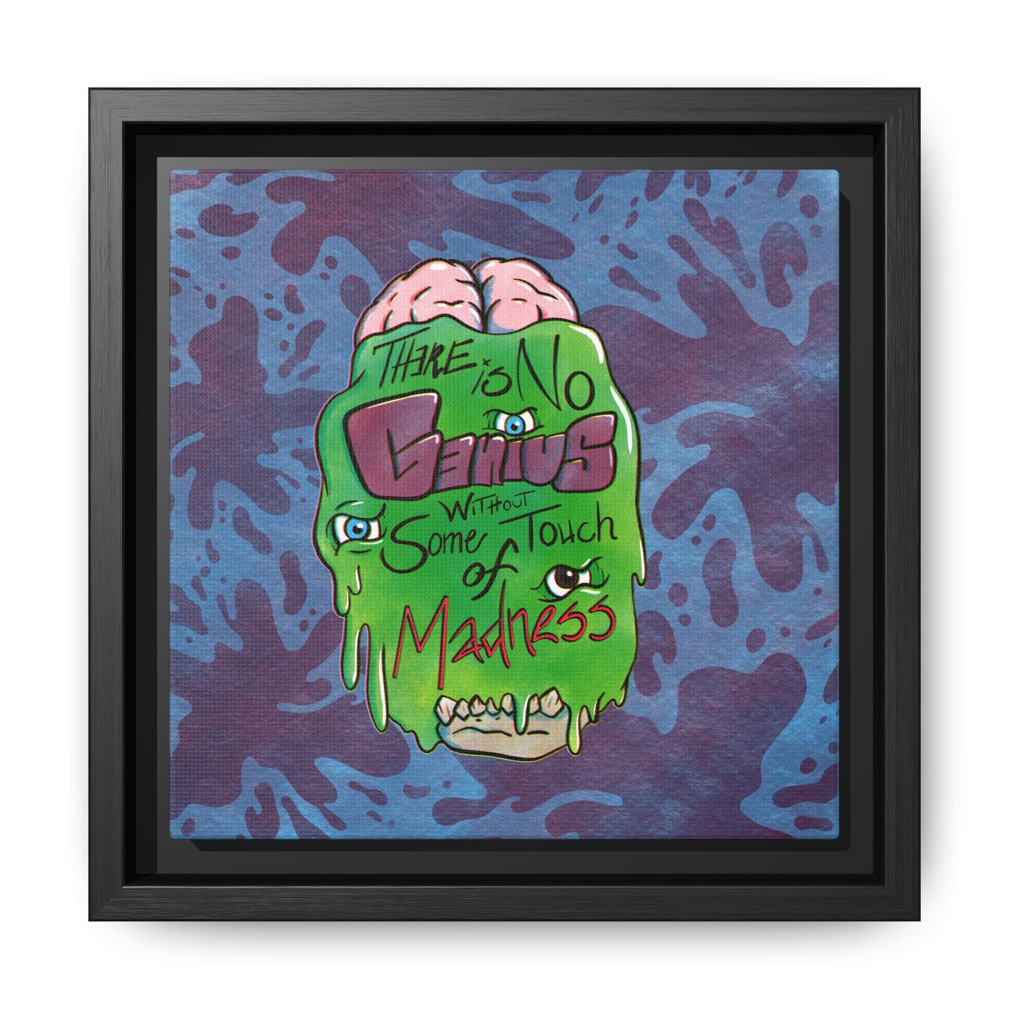 "There Is No Genius Without Some Touch of Madness" Framed Canvas Wall Art — Aristotle Quote