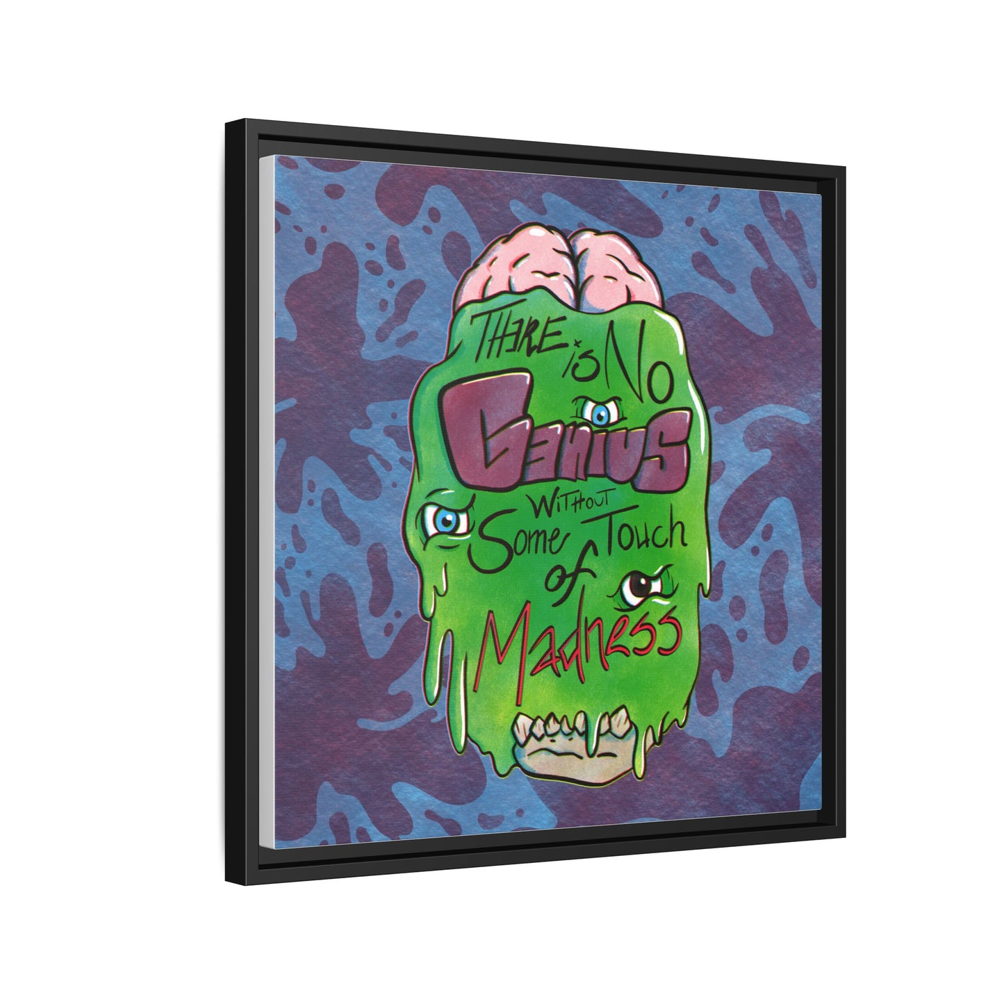 "There Is No Genius Without Some Touch of Madness" Framed Canvas Wall Art — Aristotle Quote