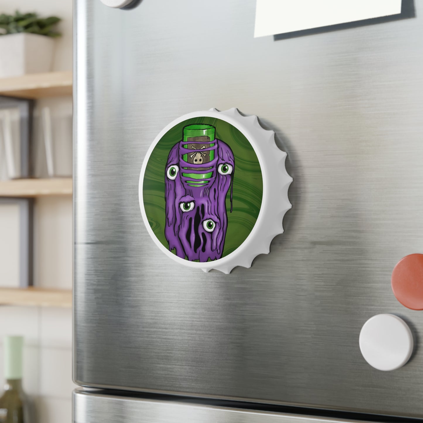 Monstrous Eyes Bottle Opener – Purple Slime Horror Design