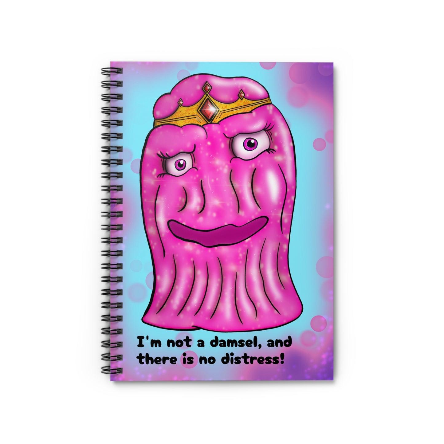 Princess Blob Spiral Notebook — Cute Pink Squishy Character Journal (Ruled)