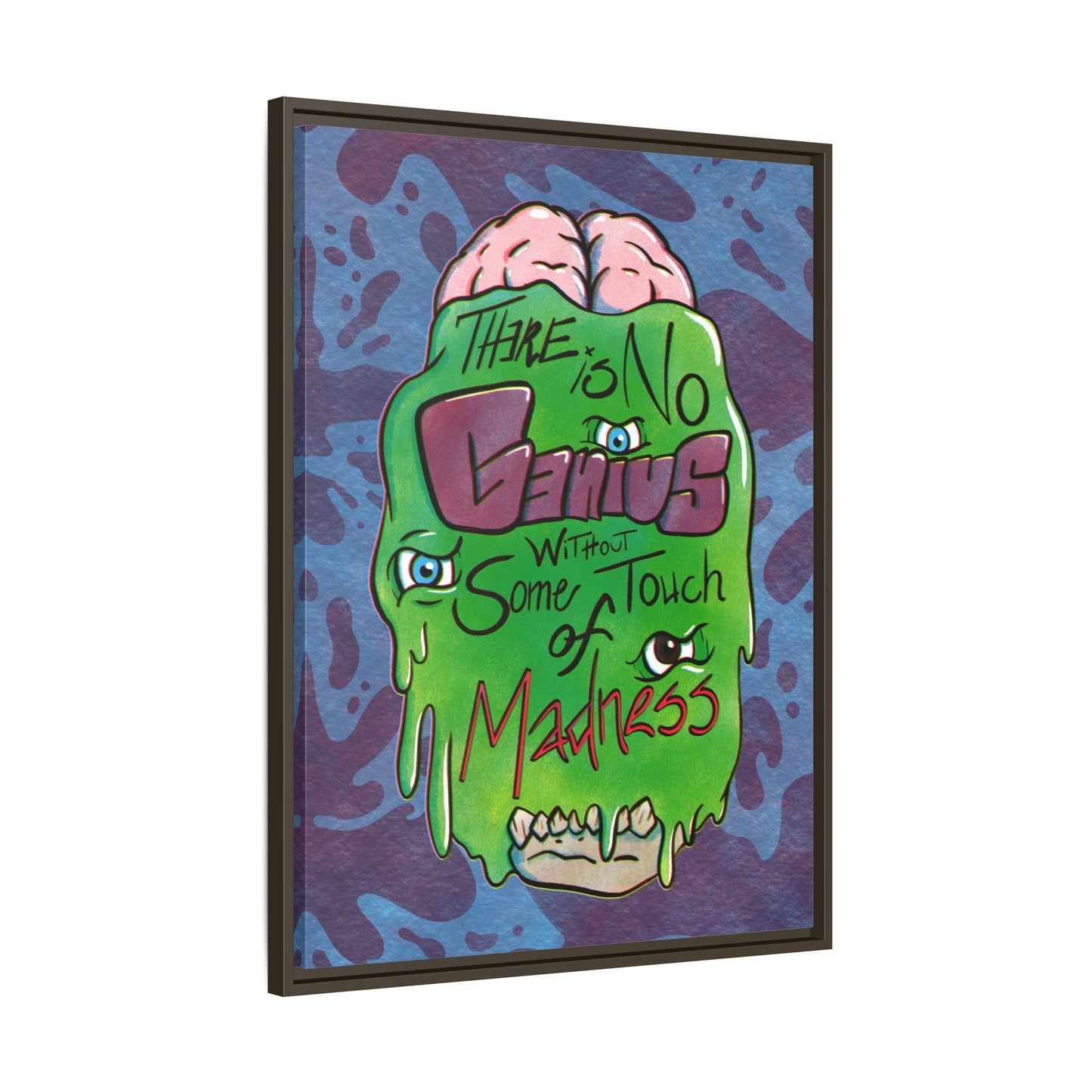 "There Is No Genius Without Some Touch of Madness" Framed Canvas Wall Art — Aristotle Quote
