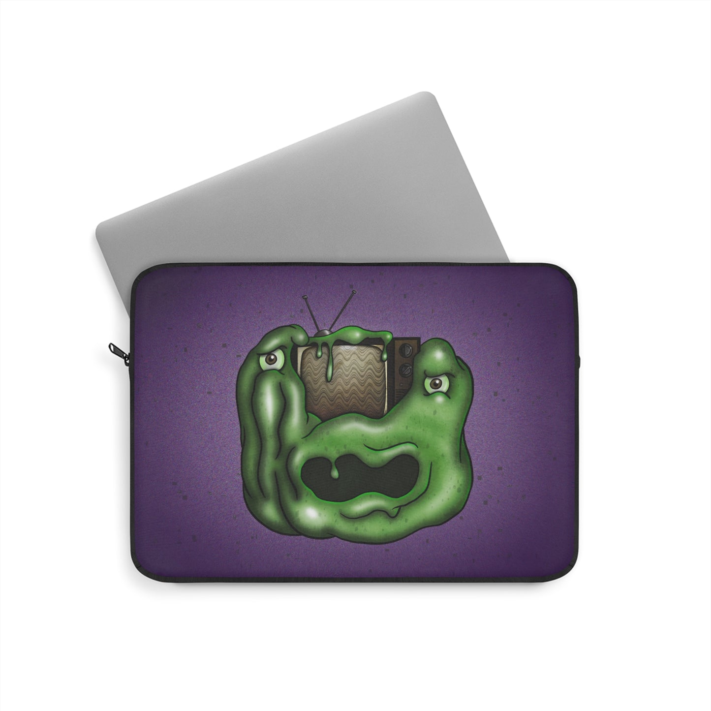 Laptop Sleeve — Gooey Monster TV Design (Green Slime)