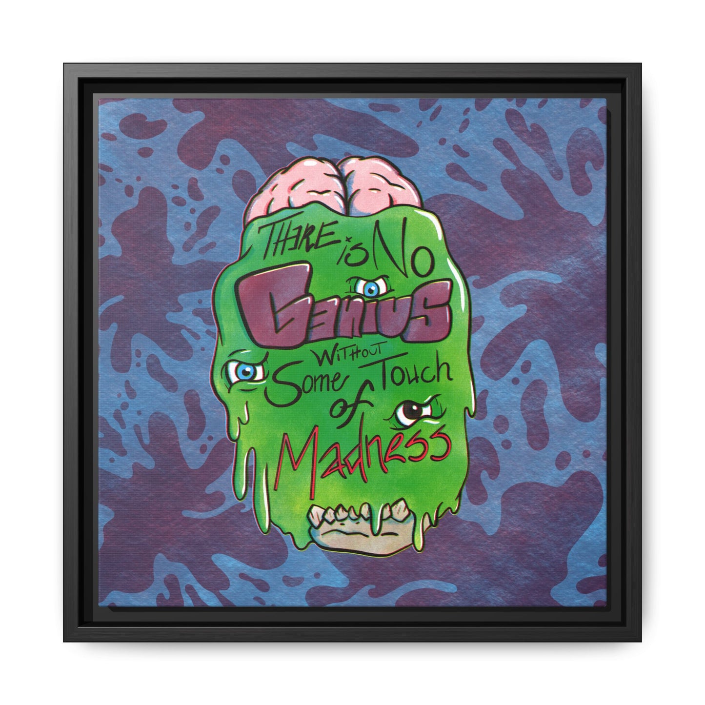 "There Is No Genius Without Some Touch of Madness" Framed Canvas Wall Art — Aristotle Quote