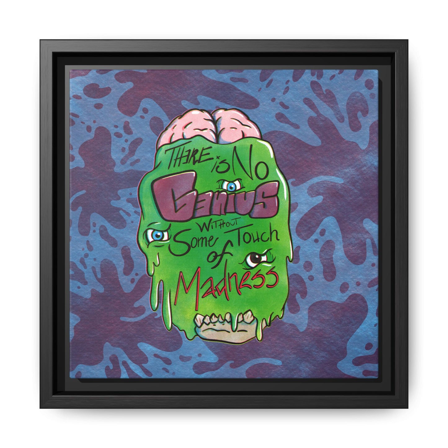 "There Is No Genius Without Some Touch of Madness" Framed Canvas Wall Art — Aristotle Quote