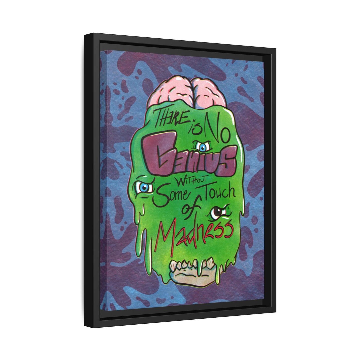 "There Is No Genius Without Some Touch of Madness" Framed Canvas Wall Art — Aristotle Quote