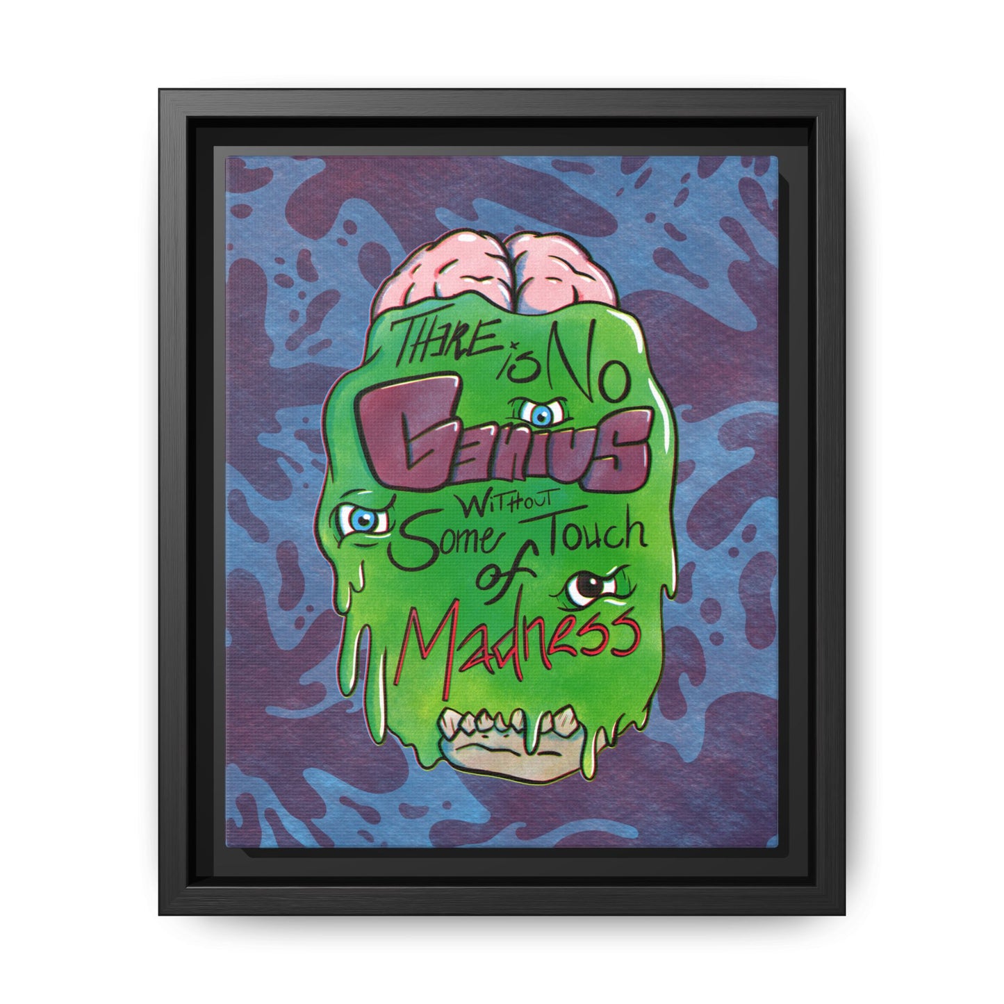 "There Is No Genius Without Some Touch of Madness" Framed Canvas Wall Art — Aristotle Quote