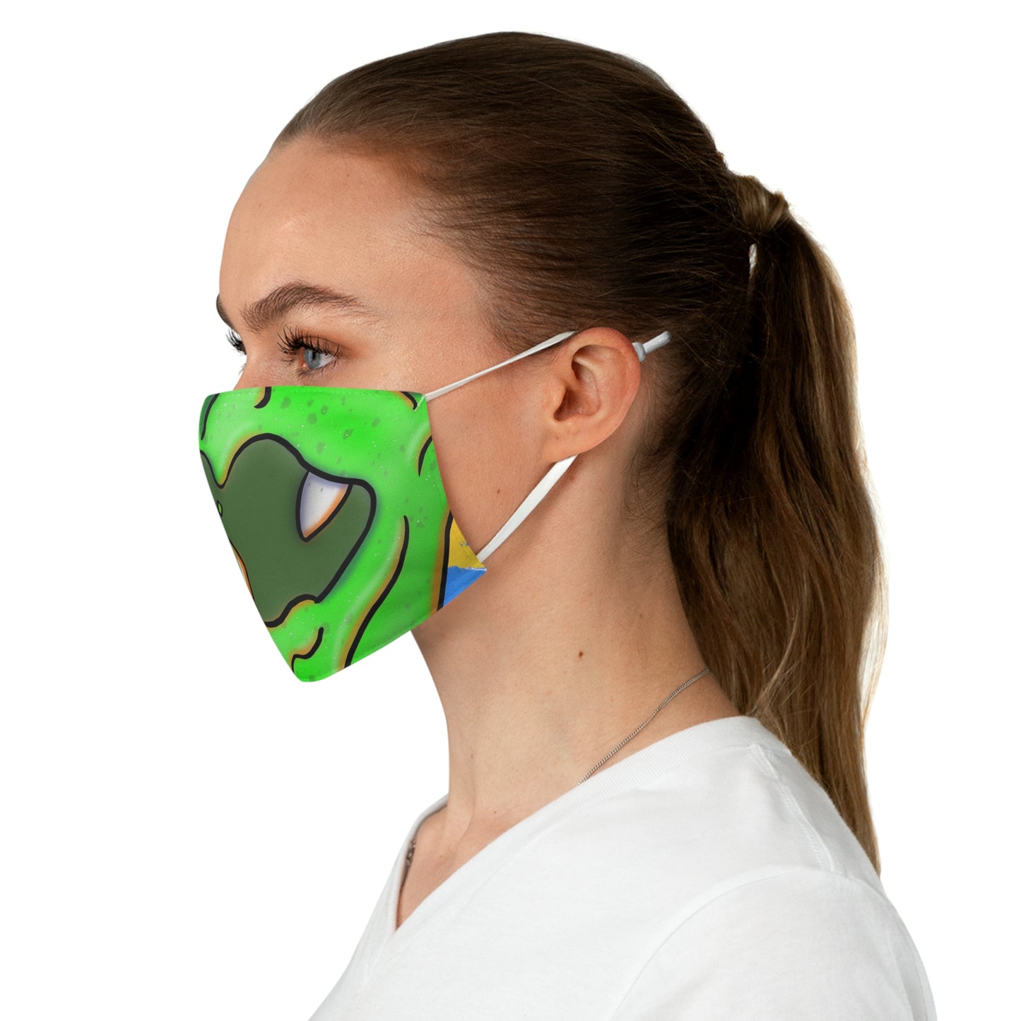 Slime Monster Face Mask — Green Dripping Cartoon Print