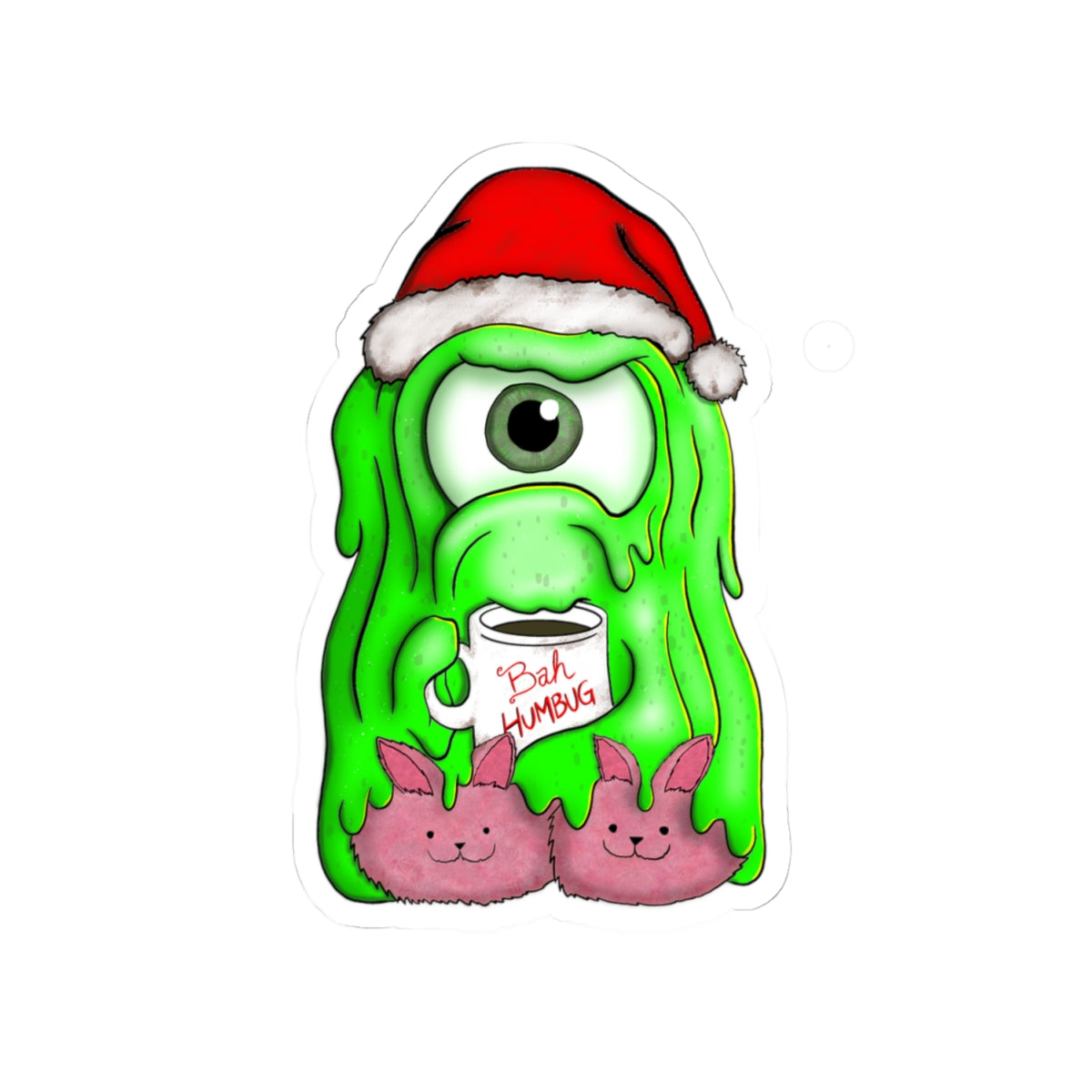 'Tully Bah Humbug' Sentient Slime Christmas Sticker — Kiss-Cut Laptop Decal