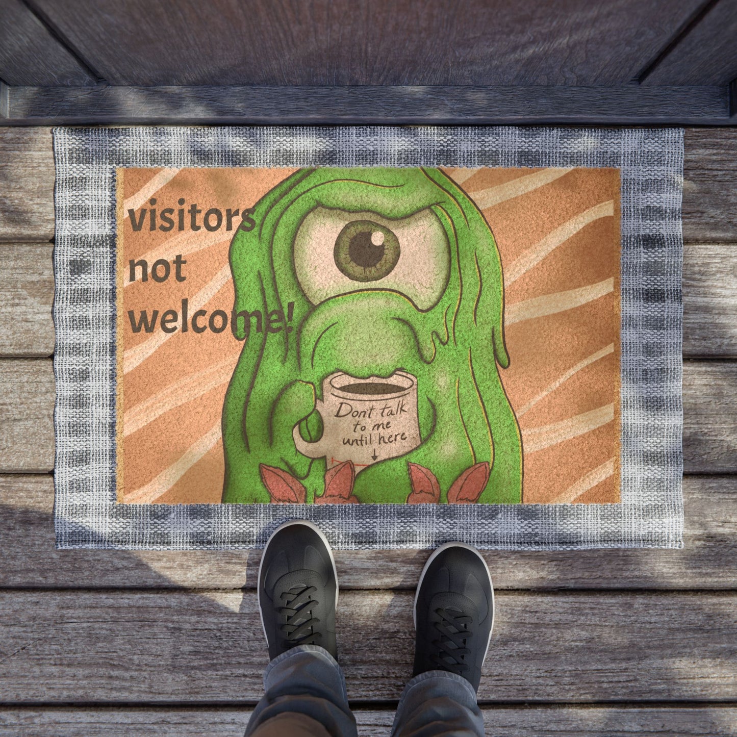 Doormat — Funny Monster "Visitors Not Welcome" Welcome Mat