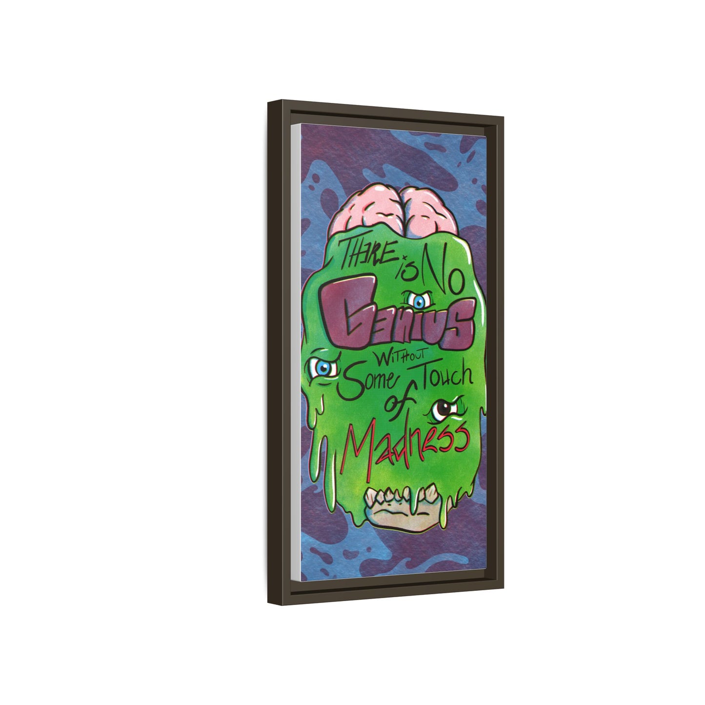 "There Is No Genius Without Some Touch of Madness" Framed Canvas Wall Art — Aristotle Quote