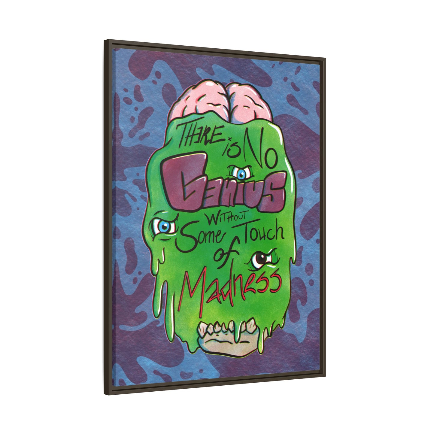 "There Is No Genius Without Some Touch of Madness" Framed Canvas Wall Art — Aristotle Quote