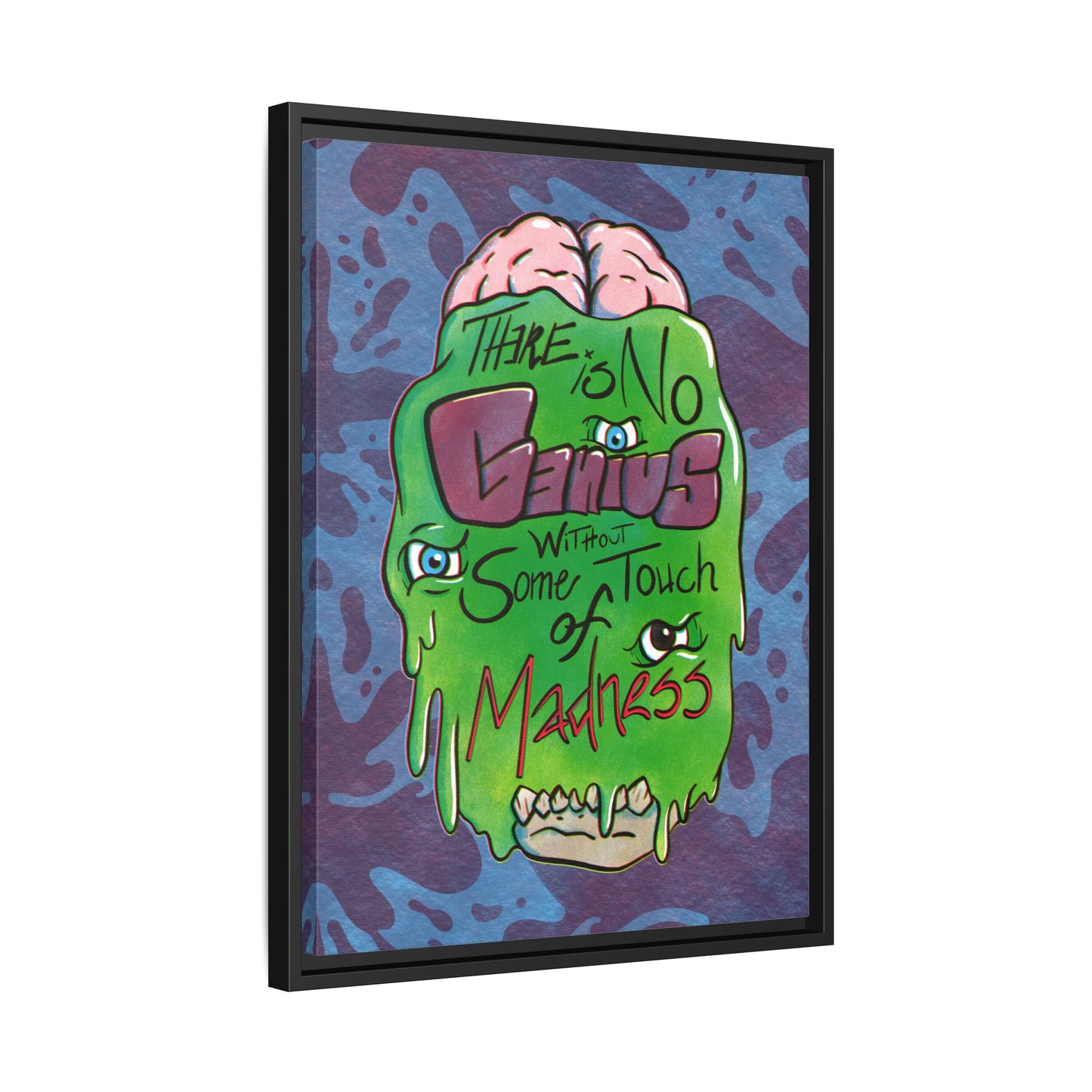 "There Is No Genius Without Some Touch of Madness" Framed Canvas Wall Art — Aristotle Quote