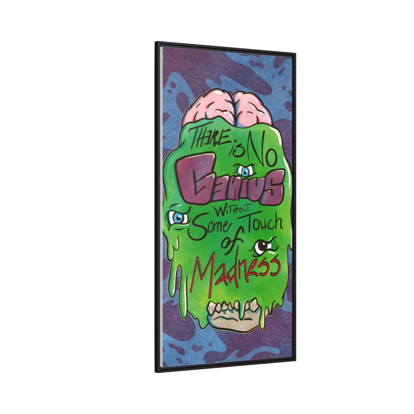 "There Is No Genius Without Some Touch of Madness" Framed Canvas Wall Art — Aristotle Quote