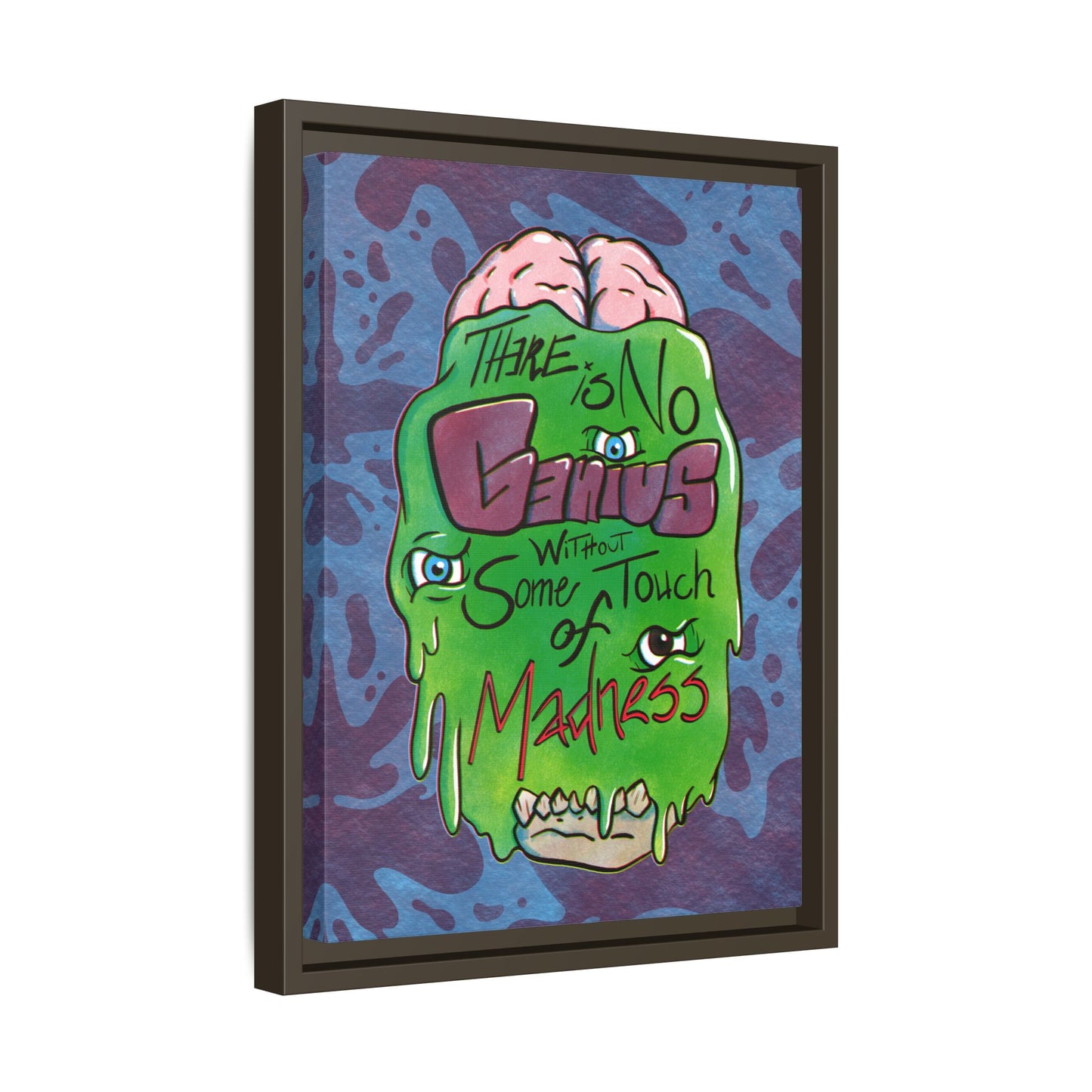 "There Is No Genius Without Some Touch of Madness" Framed Canvas Wall Art — Aristotle Quote