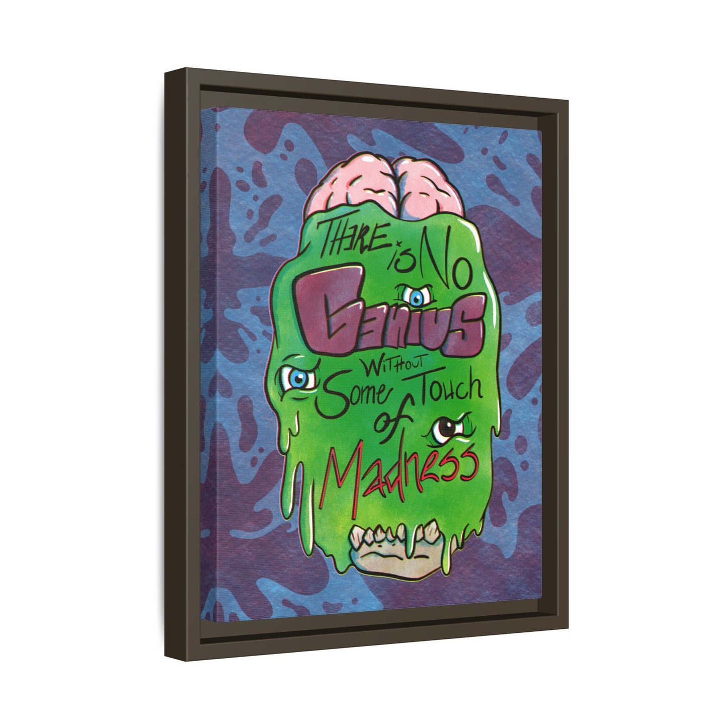 "There Is No Genius Without Some Touch of Madness" Framed Canvas Wall Art — Aristotle Quote