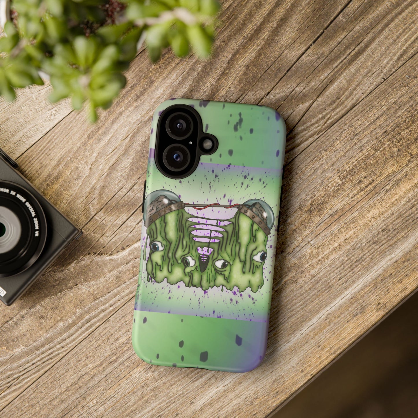 Phone Case – Green Goo Monster Graphic, Tough Protective iPhone Cover