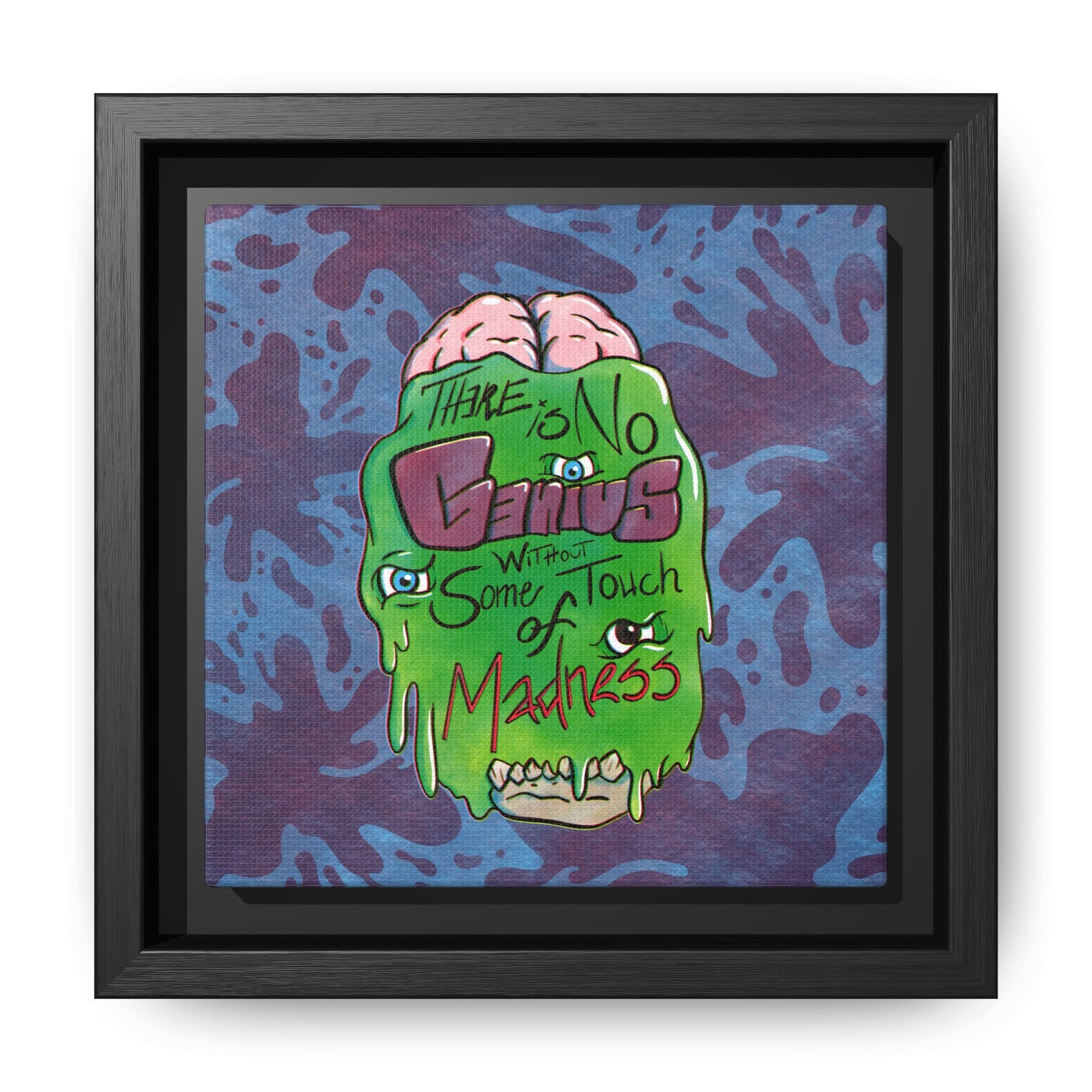 "There Is No Genius Without Some Touch of Madness" Framed Canvas Wall Art — Aristotle Quote