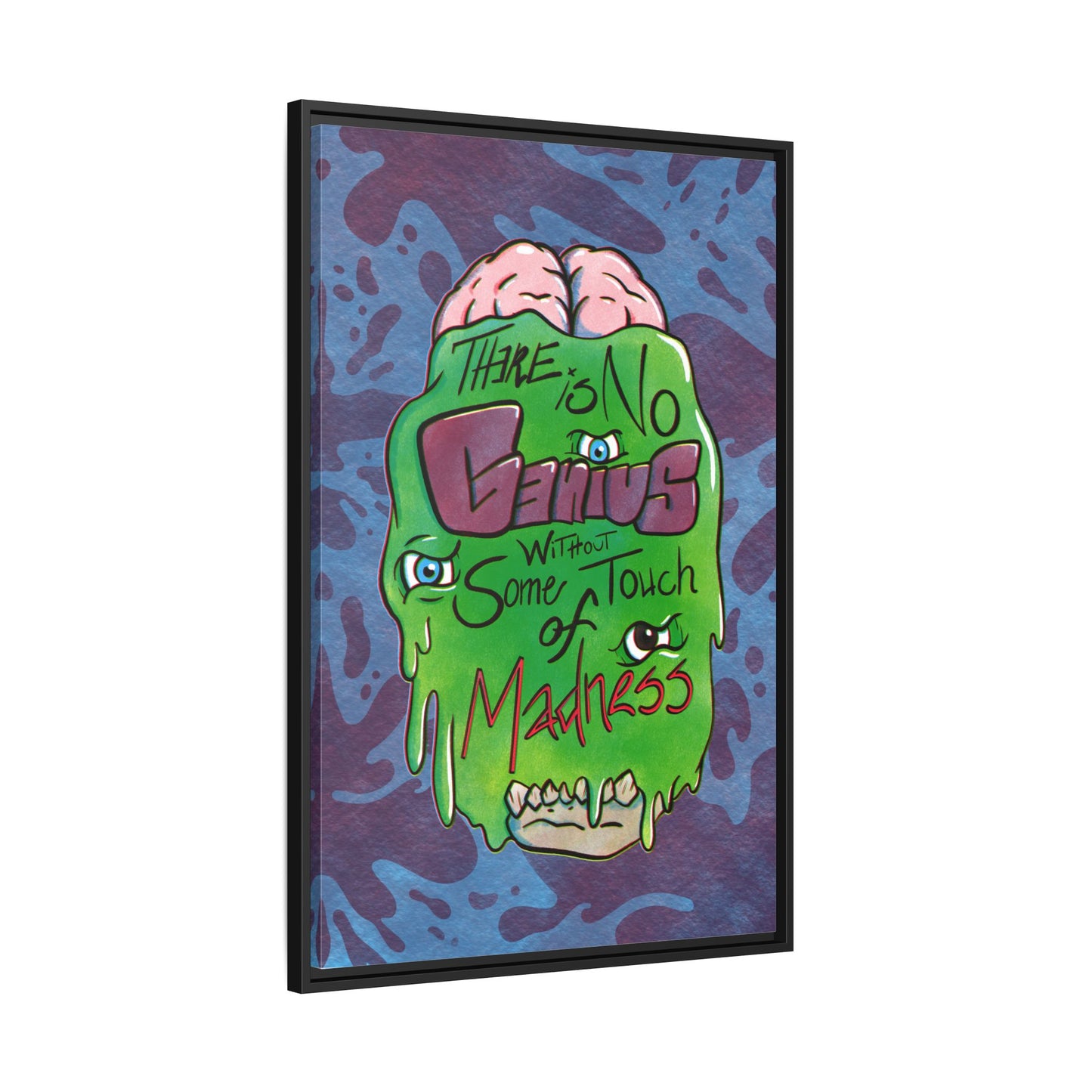 "There Is No Genius Without Some Touch of Madness" Framed Canvas Wall Art — Aristotle Quote