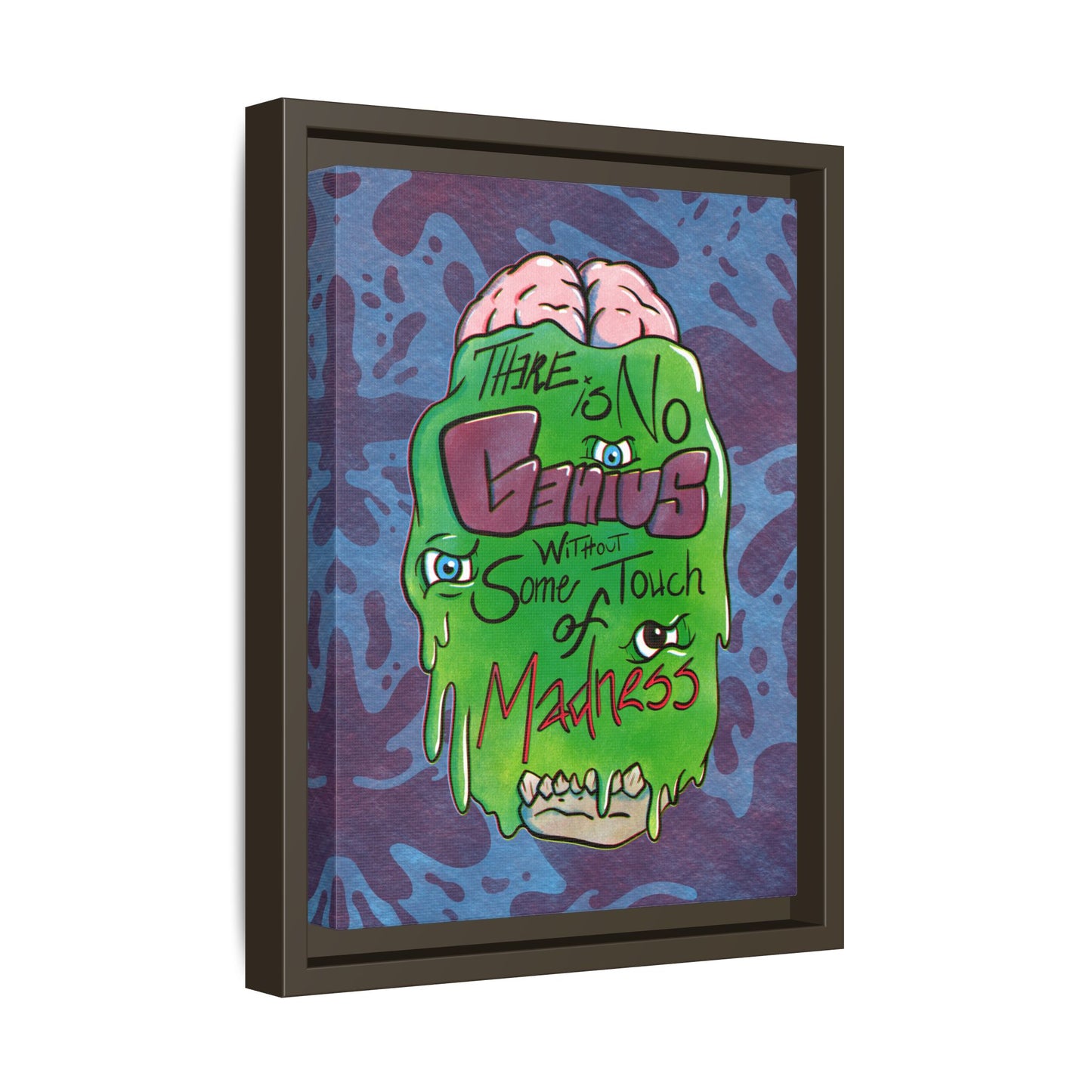 "There Is No Genius Without Some Touch of Madness" Framed Canvas Wall Art — Aristotle Quote