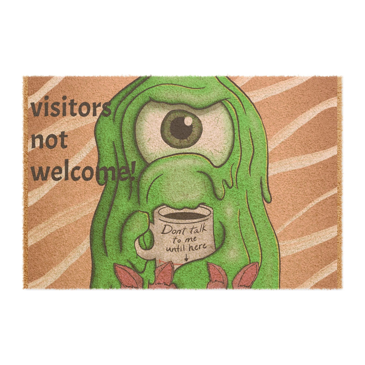 Doormat — Funny Monster "Visitors Not Welcome" Welcome Mat
