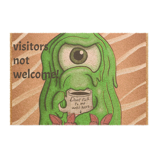 Doormat — Funny Monster "Visitors Not Welcome" Welcome Mat