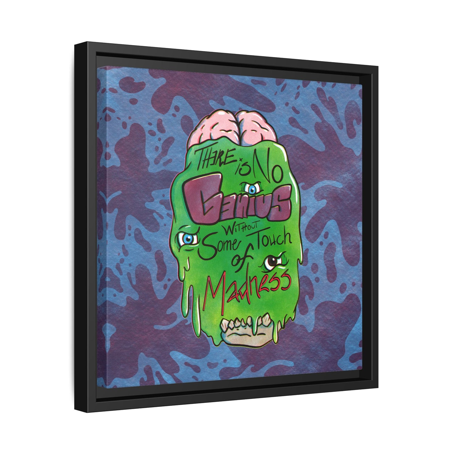 "There Is No Genius Without Some Touch of Madness" Framed Canvas Wall Art — Aristotle Quote